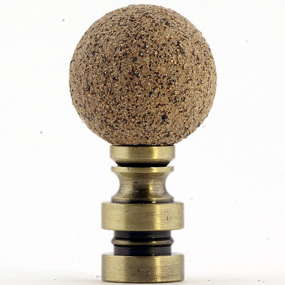 Ceramic Sand Ball Natural Lamp Finial Antique Base 1.9"h