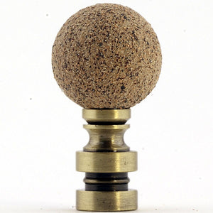Ceramic Sand Ball Natural Lamp Finial Antique Base 1.9"h