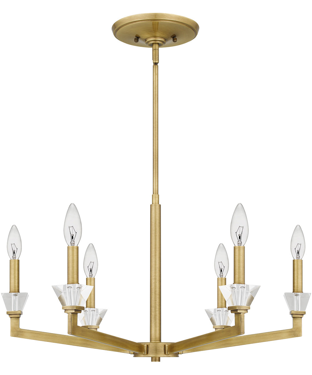 Lottie 6-light Chandelier Aged Brass