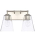 2-Light Vanity In Polished Nickel With Clear Seeded Glass