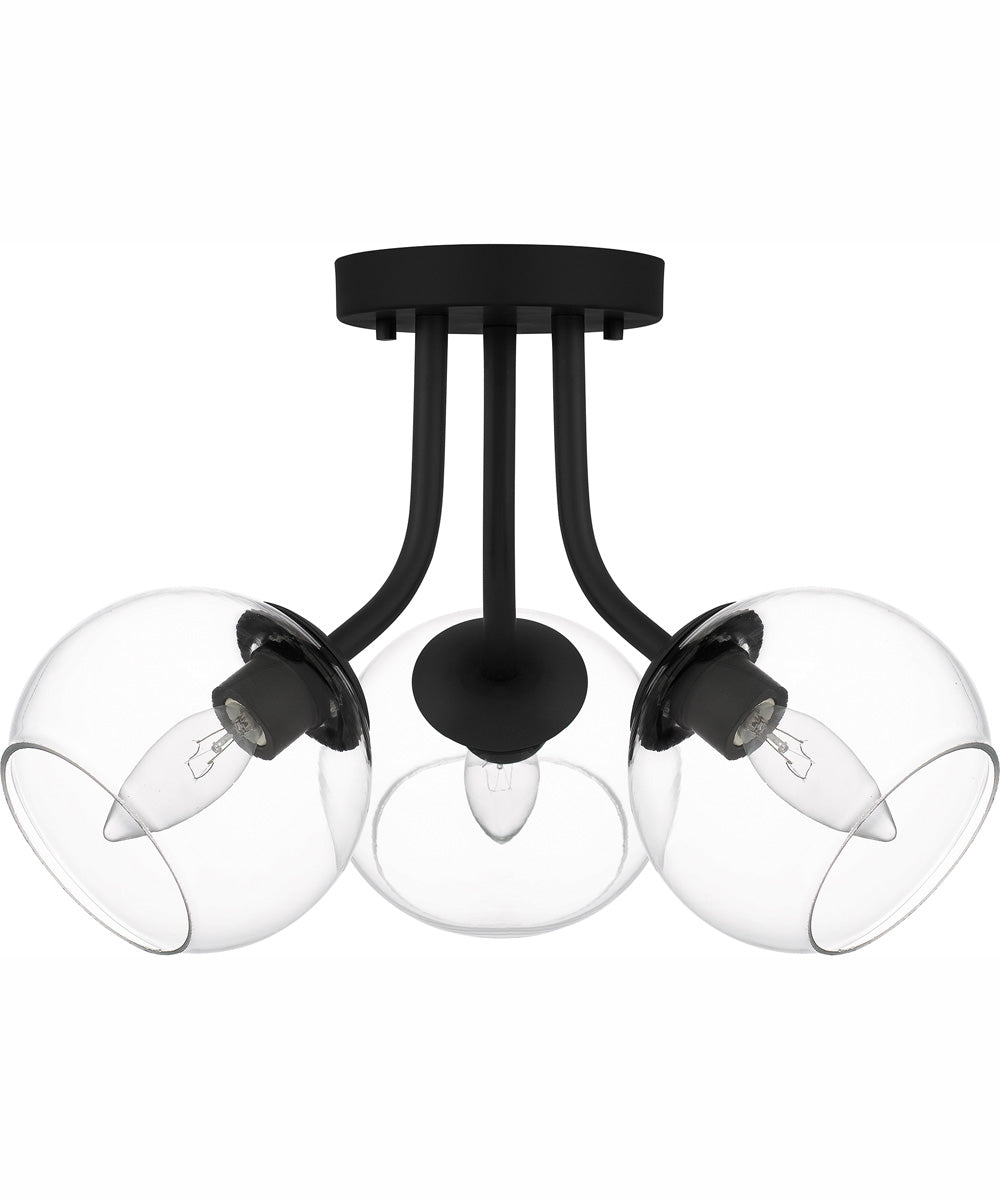 Quoizel Semi-Flush Mount Medium 3-light Semi Flush Mount Matte Black