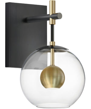 Nucleus LED Wall Sconce Black / Natural Aged Brass