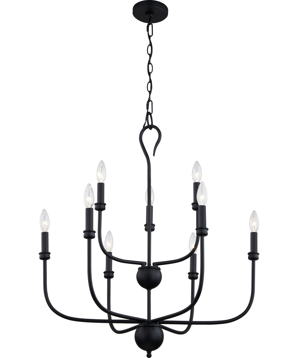 Blanche 9-light Chandelier Matte Black