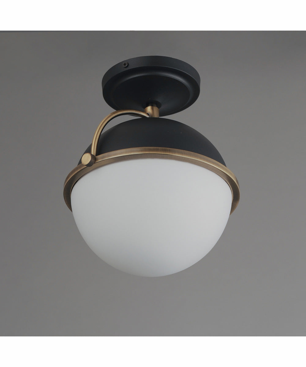 Duke 1-Light Semi Flush Mount Black/Weathered Brass