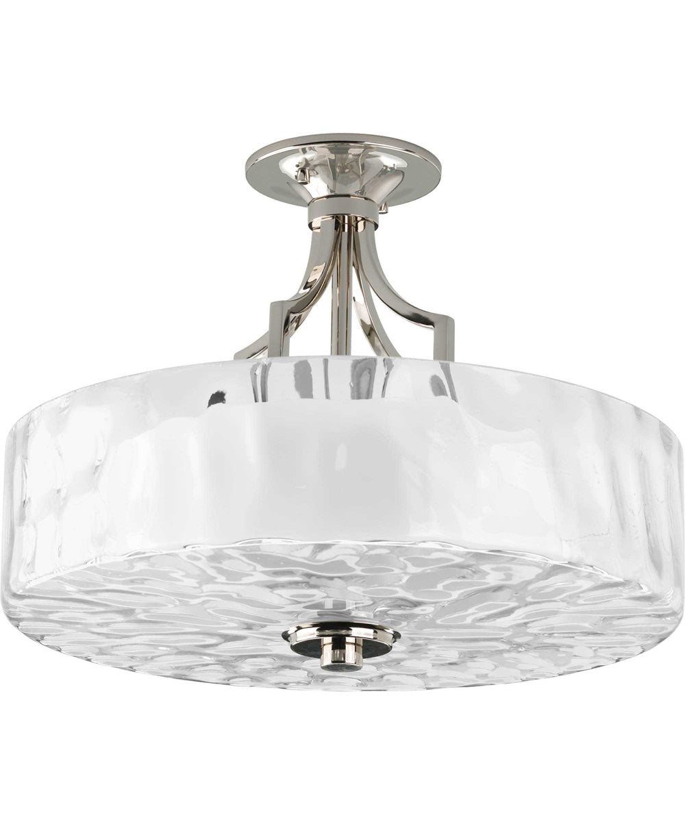 Caress 2-Light 16" Semi-Flush Mount Polished Nickel