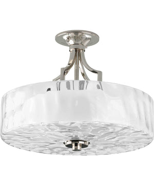 Caress 2-Light 16" Semi-Flush Mount Polished Nickel