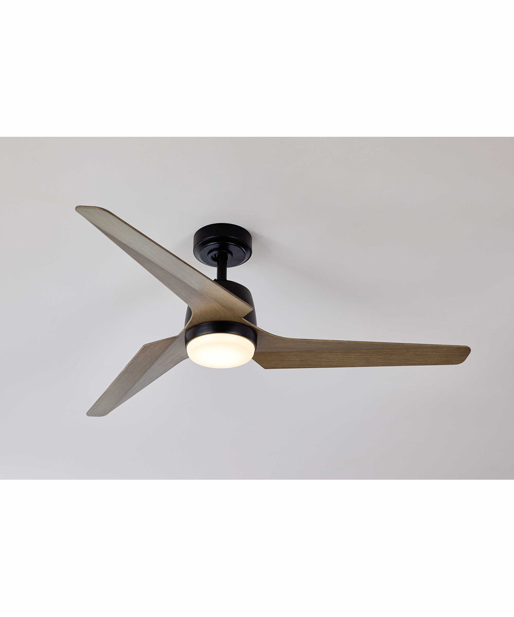Upshur 52" Indoor/Outdoor Transitional Ceiling Fan with LED Light Kit Matte Black