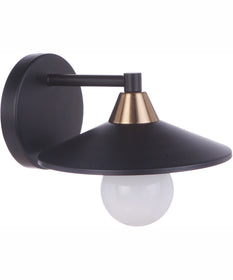 Isaac 1-Light Wall Sconce Flat Black/Satin Brass