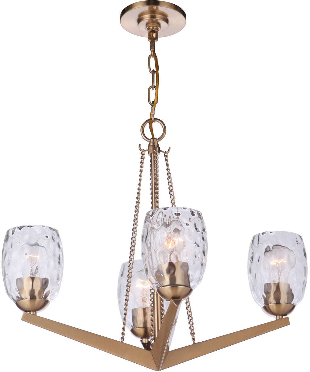 Guiding Star 4-Light Chandelier Satin Brass