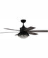 52" Rugged 2-Light Indoor/Outdoor Ceiling Fan Flat Black/Painted Nickel
