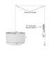 16"W 1 Light Swag Plug-In Pendant  White Linen Drum Shade White Cord
