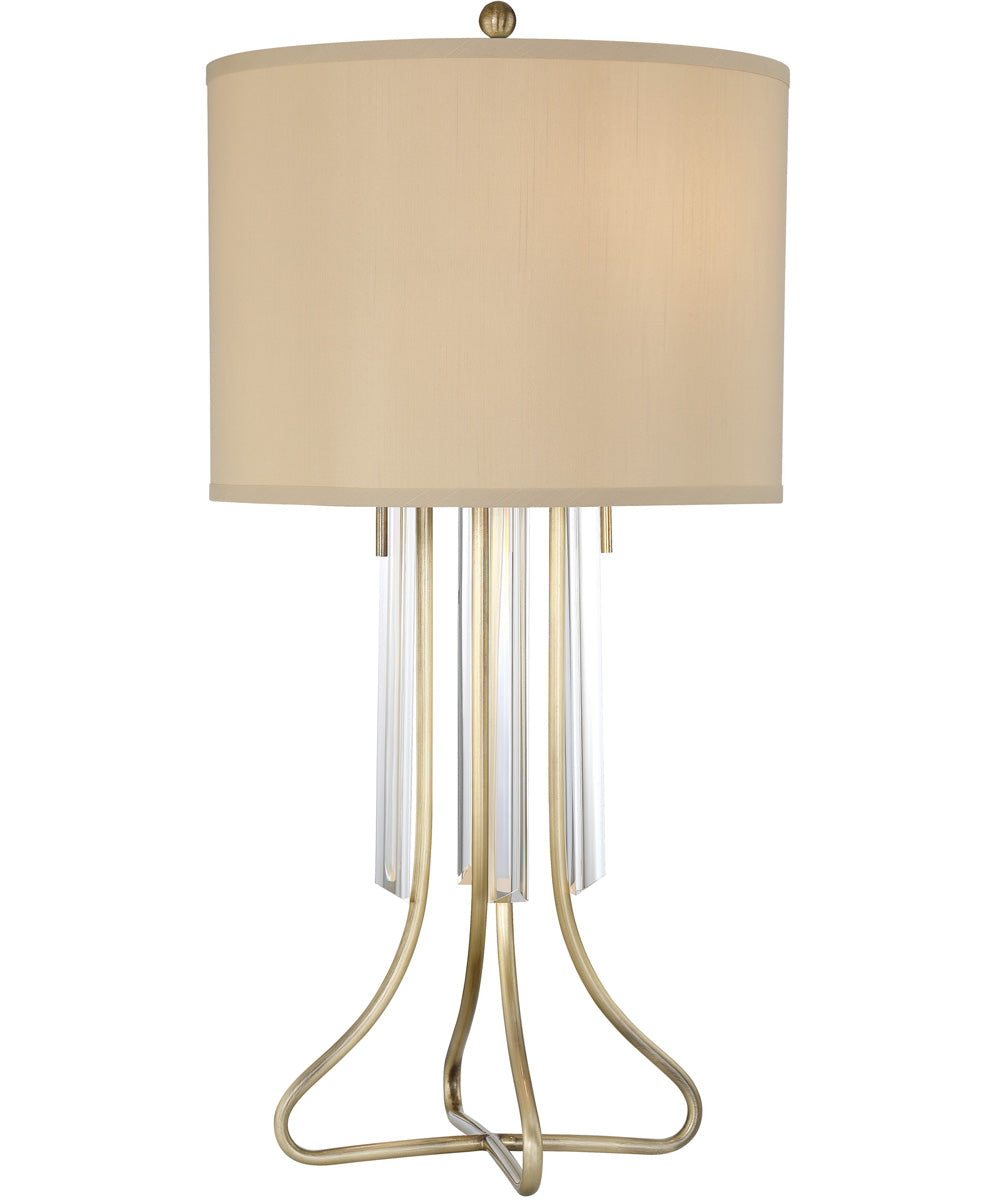 Chantelle 2-Light Table Lamp Antique Brass/Fabric Shade