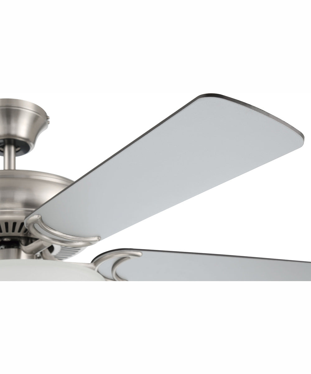 52" Decorator's Choice 2-Light Ceiling Fan Brushed Polished Nickel