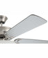 52" Decorator's Choice 2-Light Ceiling Fan Brushed Polished Nickel