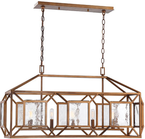 37"W Athina 5-Light Pendant Gilded Bronze