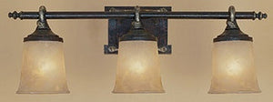 28"W Austin 3-Light Bath Strip Weathered Saddle