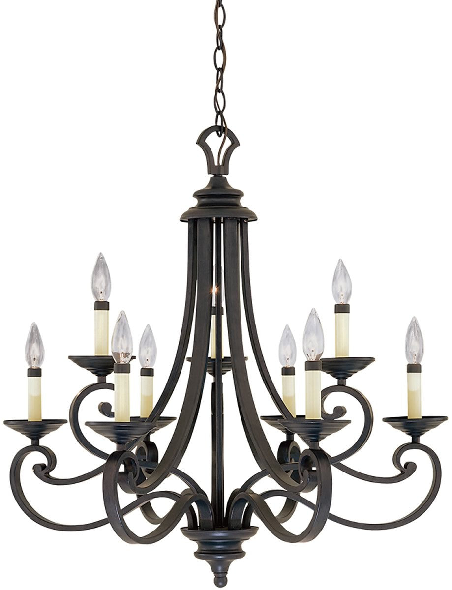 Designers Fountain Barcelona 9-Light Chandelier Natural Iron 9039-NI