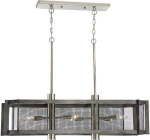 36"W Baxter 6-Light Pendant Weathered Iron