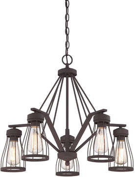 25"W Brooklyn 5-Light Chandelier Bronze