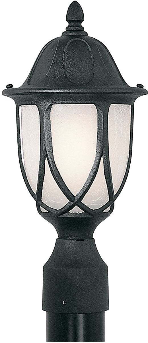 Designers Fountain 19 inchw Capella 1-Light Post Lantern Black 2866BK