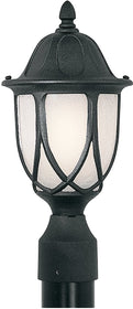 19"H Capella 1-Light Outdoor Post Lantern Black