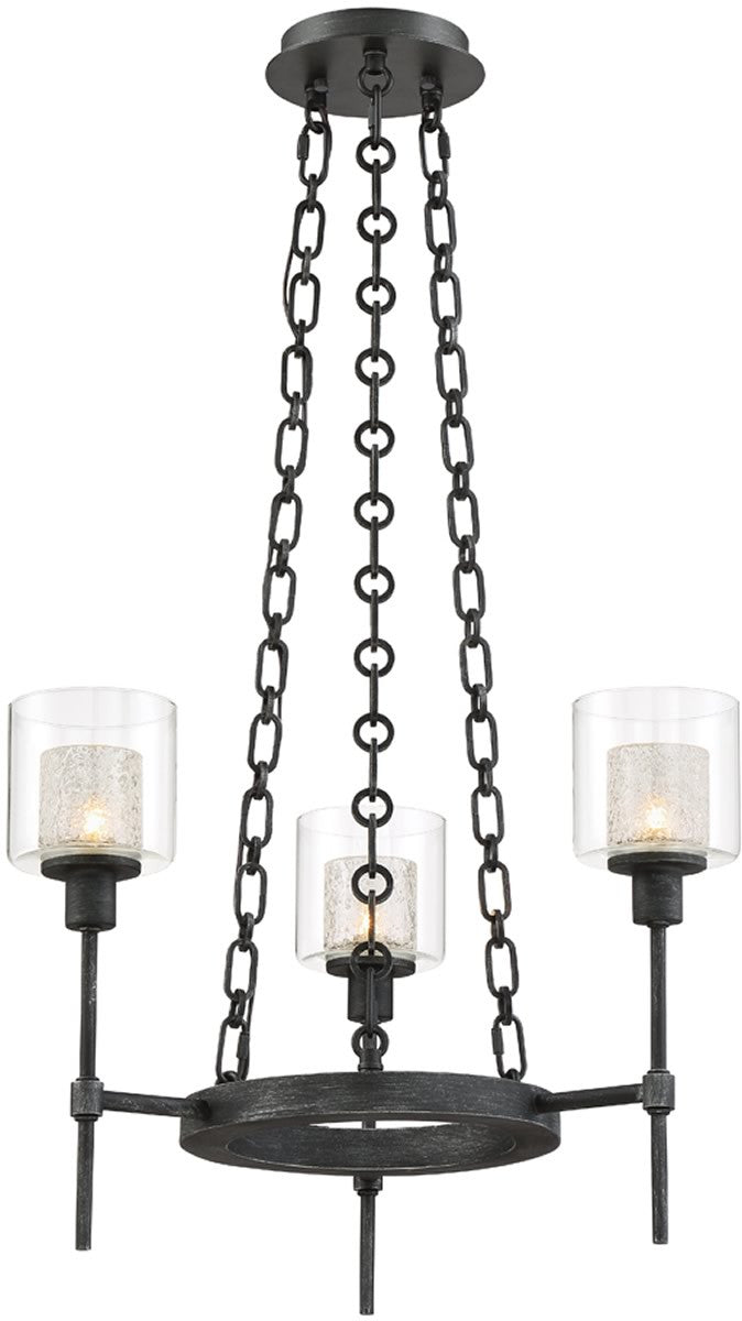 Designers Fountain Cazadero 3-Light Chandelier Weathered Pewter 89183-WP