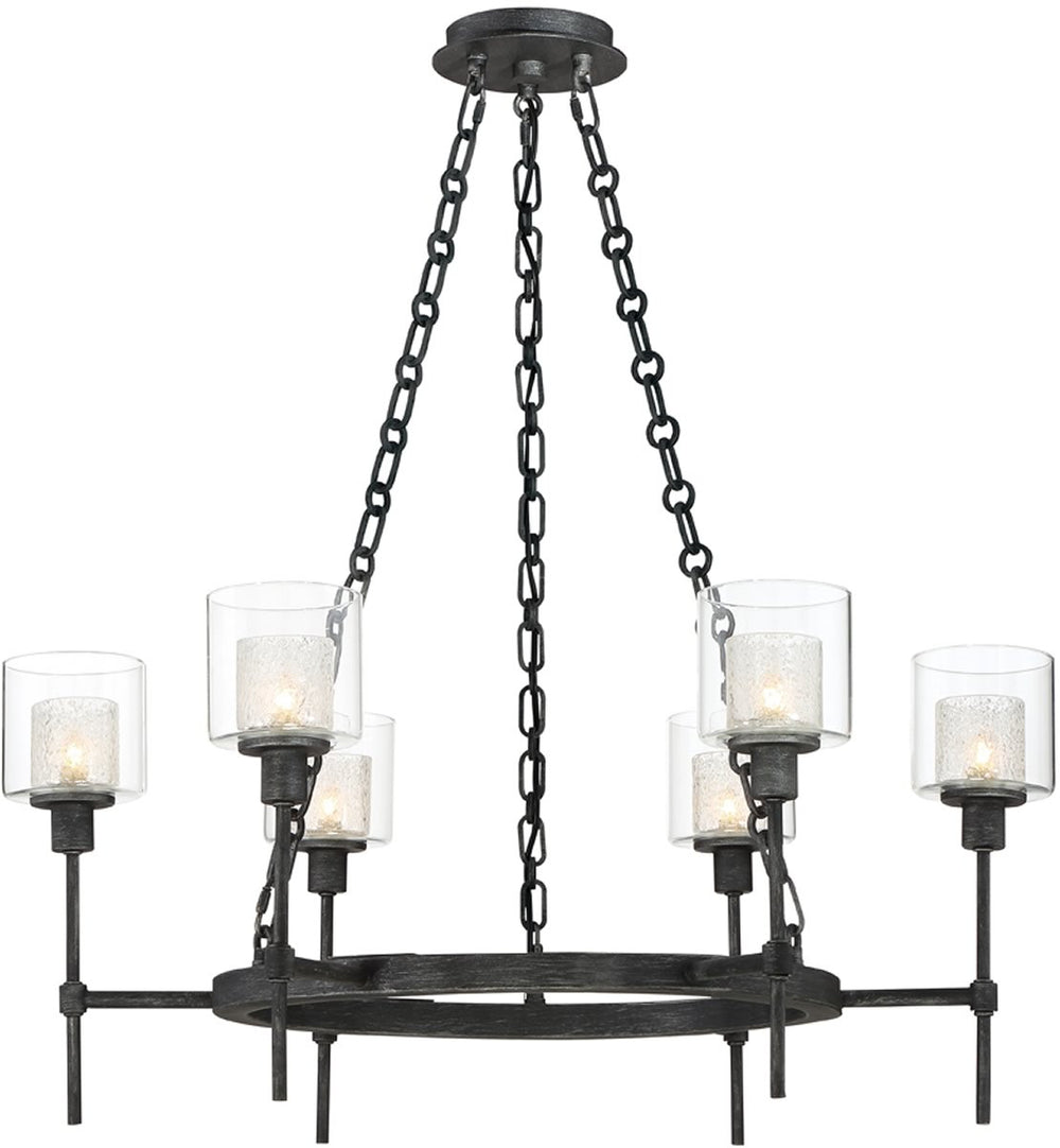 Designers Fountain Cazadero 6-Light Chandelier Weathered Pewter 89186-WP