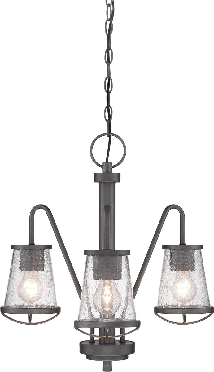18"W Darby 3-Light Chandelier Weathered Iron