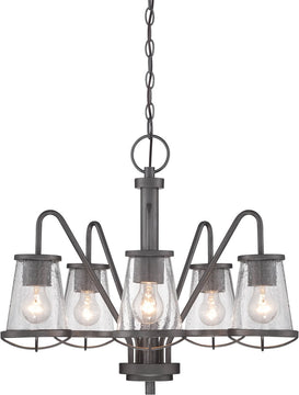 23"W Darby 5-Light Chandelier Weathered Iron