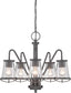 Designers Fountain 22 inchw Darby 5-Light Chandelier Weathered Iron 87085WI