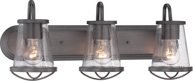 24"W Darby 3-Light Wall Lantern Weathered Iron