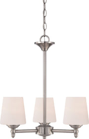 19"W Darcy 3-Light Chandelier Brushed