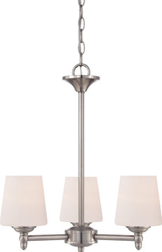 19"W Darcy 3-Light Chandelier Brushed