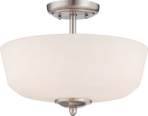 16"W Darcy 3-Light Semi-Flush Brushed