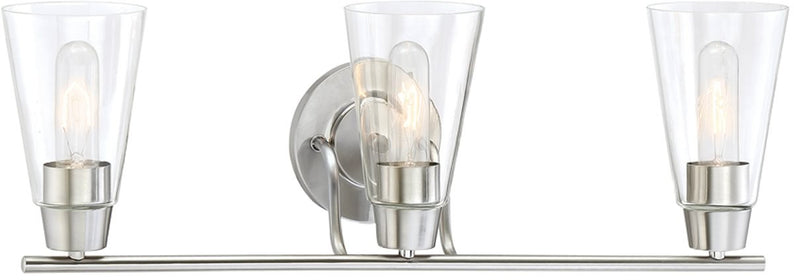 25"W Echo 3-Light Bath Vanity Satin Platinum