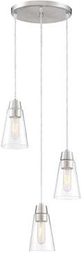 11"W Echo 3-Light Mini Pendant Satin Platinum