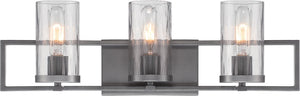 24"W Elements 3-Light Wall Lantern Charcoal