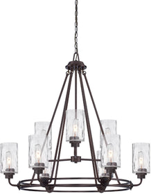 34"W Gramercy Park 9-Light Chandelier Old English Bronze