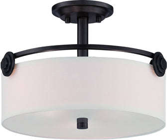16"W Gramercy Park 3-Light Semi-Flush Old English Bronze