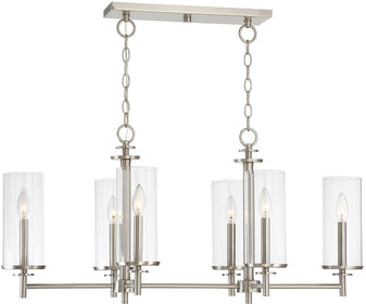 36"W Harlowe 6-Light Pendant Satin Platinum