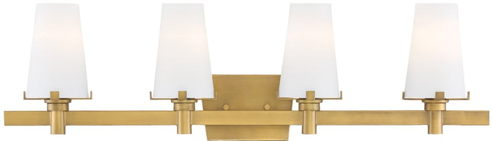 32"W Hyde Park 4-Light Bath Vanity Vintage Gold