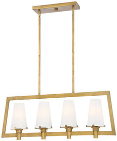 36"W Hyde Park 4-Light Pendant Vintage Gold