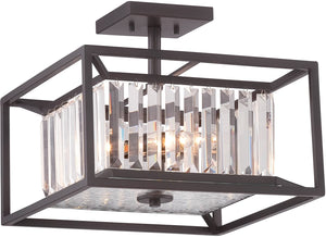 14"W Linares 3-Light Semi-Flush Vintage Bronze