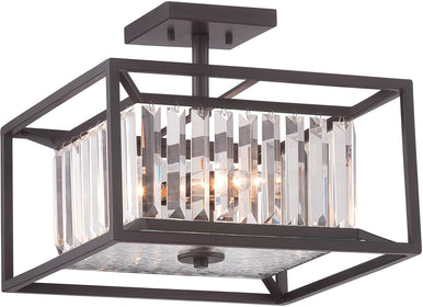14"W Linares 3-Light Semi-Flush Vintage Bronze