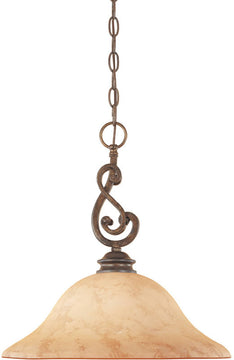 16"W Mendocino 1-Light Pendant Forged Sienna