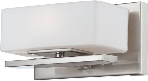 8"W Meridian Halogen 1-Light Bath Vanity Satin Platinum