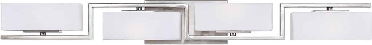 34"W Meridian Halogen 4-Light Bath Vanity Satin Platinum