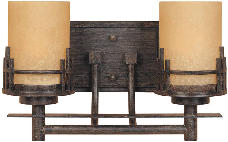 Designers Fountain Mission Ridge 2-Light Bathroom Light Warm Mahogany 82102WM