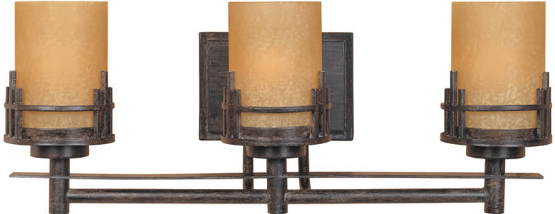 Designers Fountain Mission Ridge 3-Light Bathroom Light Warm Mahogany 82103WM