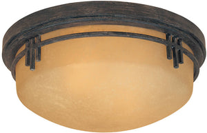 13"W Mission Ridge 2-Light Flush Mount Warm Mahogan0